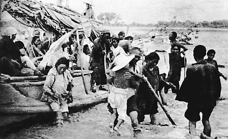4-3：1938年6月，花园口决堤后，黄河泛滥成灾。