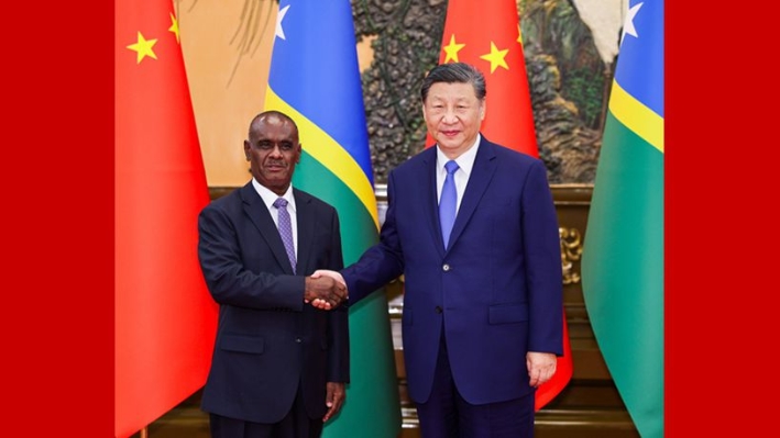 Xi meets prime minister of Solomon Islands