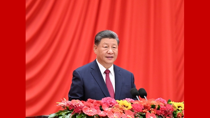 Xi urges greater national achievements, contributions to humanity's peace, development