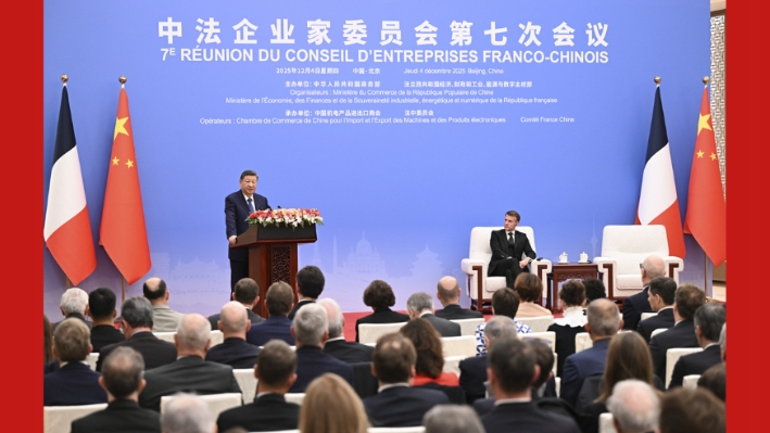 Xi, Macron attend closing ceremony of seventh meeting of China-France Business Council