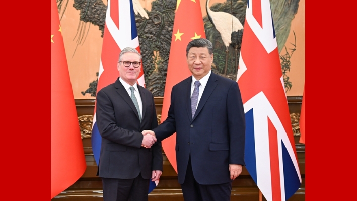  China, Britain agree to develop long-term, consistent comprehensive strategic partnership in Xi-Starmer meeting
