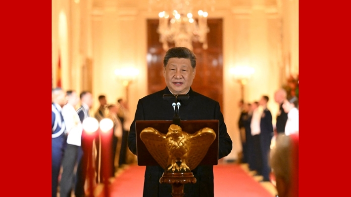 Full text: Xi's remarks at state dinner held by Trump at the White House